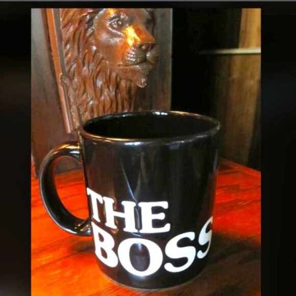 NWT WAECHTERSBACH Germany "THE BOSS" Coffee Mug Black Porcelain Mint Unused - Picture 1 of 3